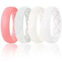 Egnaro Inner Arc Ergonomic Breathable Design, Silicone Wedding Ring for Women, Women's Silicone Wedding Band