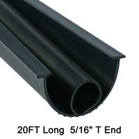 Homend Garage Door Seal Bottom Rubber Weatherproofing Threshold Buffering Replacement Black (5/16 Inch T-End,20FT Long)