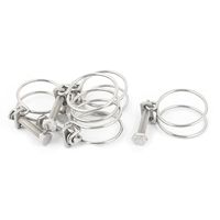 uxcell 5 Pcs 45mm Diameter Double Wire Grip Cable Tight Pond Pump Hose Pipe Clip Bolt Clamp