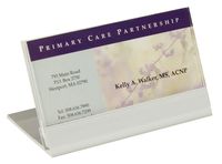 Displays2go Name Plate Card Frame/Holder, Table or Desktop, Set of 25, Aluminum Base (RPAI32SLV)