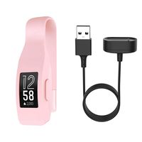 EEweca Clip Holder for Fitbit Inspire or Inspire HR with 3.3 ft Charging Cable, Soft Pink