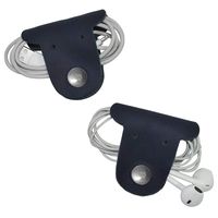 Dog Shaped Cord Kepper (Cord Clam) 2-Pack Handmade by Hide & Drink :: Slate Blue