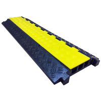 Electriduct Low Profile 3 Channel Cable Protector Rubber Ramp Black Base/Yellow Lid