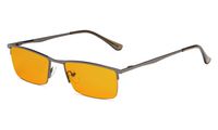 Eyekepper Blue Light Blocking Glasses Half-Rim Computer Readers-Nighttime Eyewear-Special Orange Tinted Glasses (Gunmetal, 2.50)