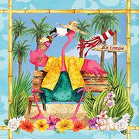 Creative Converting 18 Count Beverage Napkins, Flamingo Fun