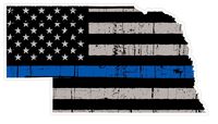 Nebraska State (U28) Thin Blue Line Vinyl Yeti Tumbler Decal Sticker Laptop/Netbook