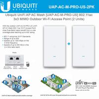 Acces Point UniFi AC Mesh UAP-AC-M-PRO-US 802.11ac 3x3 MIMO Outdoor Wi-Fi (2 Units)
