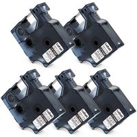 Label KINGDOM Replace DYMO 18488 Rhino Industrial Flexible Nylon Label Tapes, Compatible with DYMO LabelWriter and Rhino 5200, 4200, 5000, 6000, Black on White, 1/2 Inch x 11.5 Feet, 5-Pack