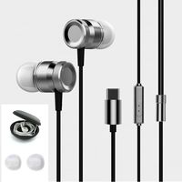 ANTFEES USB Type C Metal Earbud Headsets Headphone Noise Isolating Earphone CDLA HiFi Carrying Case Heavy Bass Stereo with Microphoneï¼ˆBlackï¼‰