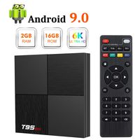 Android 9.0 TV Box, T95 Mini Android Box 2GB RAM 16GB ROM H6 Quadcore Smart TV Box 2.4GHz WiFi 3D 6K Streaming Media Player