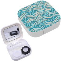 Portable Contact Lens Case Box Travel Kit Mirror + Bottle + Tweezers Container Holder [ Wavewaves ]