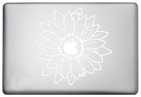 Sunflower Silhouette Laptop Sticker Decor Vinyl Decal is a Sunflower MacBook Pro Air Sticker Decor Decal. Laptop Sizes 11, 12, 13 and 15 inch White