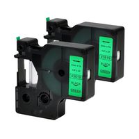 Dymo D1 Label Tape Cartridge Black on Green 43619 Label Maker Cassette for LabelManager,1/4"x 23'(6mmx7m)