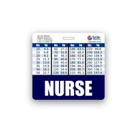 Nurse Badge Buddy Horizontal w/Height & Weight Conversion Charts (Navy Blue)