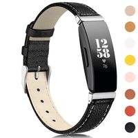 findway Compatible with Inspire HR Bands/Inspire Band, Inspire Replacement Accessories Classic Leather Bracelet for Women Men Sport Wristbands Breathable Strap for Inspire HR Fitness Tracker