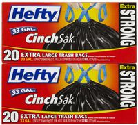 Hefty E86725 33 Gallon Cinch Sak® Large Trash Bags 20 Count
