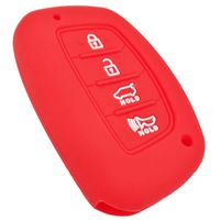 Coolbestda Rubber Key Fob Cover Keyless Jacket Protector Remote Case for 2018 2017 2016 Hyundai Tucson Elantra Sonata Smart 4Buttons (NOT FIT Flip/Pop Out/Folding Key