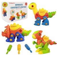 Kidtastic Dinosaur Toys - STEM Learning Original (106 pieces), 3 pack Take Apart Fun, Construction Engineering Building Play Set For Boys Girls Toddlers, Best Toy Gift Kids Ages 3yr - 6yr, 3 Year olds