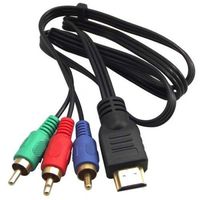 Iusun US 5Ft HDMI To 3-RCA Video Audio AV Component Converter Adapter Cable For HDTV (Black)