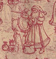 Burgundy Toile On Light Tan ~ Christmas Gift Wrapping Tissue Paper for Art DIY Crafts in Bulk # 735~10 Large Sheets Size 20" x 30"