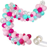 Surprise Party Decorations Balloons Garland Kit- 88 Pack 12" 5" Rose Red Pink Sea Foam Blue White Polka Dots Latex Balloons Confetti Balloon for Baby Shower Kids Girls Boys Surprise Birthday Surprise Party Supplies
