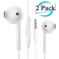 2 Pack Earbuds/Earphones/Earphones, 3.5mm Wired Microphone Earphones Stereo Headphones Noise Isolating Headset Compatible with iPhone 6S/6S Plus/6/6 Plus/SE/5S/5C/5/4S/4/Samsung/Android/MP3/4 and More