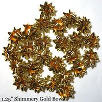 Gold Metallic Confetti Bows, 1"