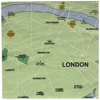 Design Ideas Mapkin, 5x5, Package of 20 Napkins, London