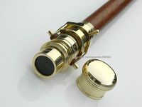 Personalized Wood Cane-Brass Telescope Walking Stick- Hidden Spy Telescope Handle