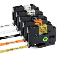 Compatible Brother Tape 12mm 0.47inch TZ-231 TZ-335 TZ-135 THe-B31 TZ-PR831 Label Tape use for Brother P-Touch Label Maker PT-H100 PT-D210 Cube (White,Black,Clear,Orange Tape,Glitter Gold Tape)