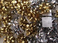 PEPPERLONELY Brand 20PC Metallic Christmas Confetti Gift Bows, Silver & Gold, Mini Size 1-1/4"