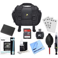 LP-E10 Battery 10 pc Kit 8GB SD Card & USB 2.0 Reader Lens Cleaning Kit & Pen Professional Blower Memory Card Wallet Deluxe Carrying Case Screen Protectors Micro Fiber Cloth Canon EOS Rebel T3 T5 T6 M