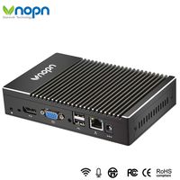 Mini PC Fanless Industrial Office Personal Small Desktop Computer with Aluminum Case, AMD A6-1450 Quad Core, HD-MI and VGA Ports WiFi 1000Mbps LAN, Extended RAM & SSD, Support Linux Windows 7/8/10