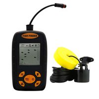 RICANK Portable Fish Finder, Contour Readout Handheld Fishfinder Depth readout 3ft(1m) to 328ft (100m) with Sonar Sensor Transducer and LCD Display 5 Modes Sensitivity Options Fish Depth Finder Black