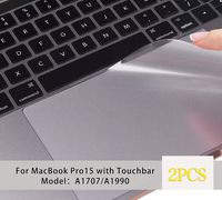 MMDW for MacBook Pro 15 TouchBar Skin, Clear Anti-Scratch Trackpad Protector Cover Skin Newest MacBook Pro 15 inch A1707 A1990 wtih Touch Bar (Release 2016/2017/2018),2-Pack