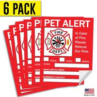 Pet Alert Safety Fire Rescue Sticker - Save Our Pets Emergency Pet Inside Decal - in Case of Emergency Danger Pet in House Home Window Door Sign