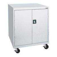 Sandusky Lee TA2R462442-05 Steel Transport Mobile Storage Cabinet, 2 Adjustable Shelves, 48" Height x 46" Width x 24" Depth, Dove Gray