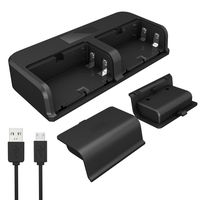 Xbox One Battery Cover 2PCS x 1200 mAh Xbox One Rechargeable Battery and Charger with 3FT Micro USB Charging Cable, High Speed Charging Station for Xbox One/Xbox One X/Xbox One S Wireless Controllers