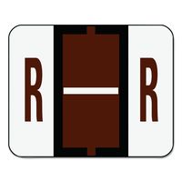 Smead BCCR Bar-Style Alphabetic Color-Coded Labels, Letter R, Brown/White Bar, 500 Labels per Roll (67088)