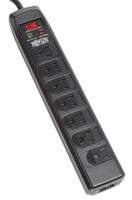 Tripp Lite 7 Right Angle Outlet Surge Protector Power Strip, 6ft. Cord, Right Angle Plug, 1440 Joules, Tel/Modem Protection, Safety Covers, 50K Insurance & (TLP706TELC)