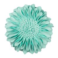 JWH Handmade 3D Flowers Accent Pillow Round Sunflower Cushion Decorative Pillowcase with Pillow Insert Home Sofa Bed Living Room Decor Gift 12 Inch / 30 cm Solid Suede Mint