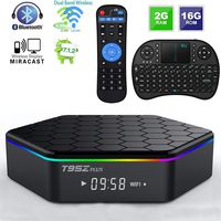 Android TV Box T95Z Plus Android 7.1.2 TV Box 2G+16G Amlogic S912 Octa-Core, 2.4/5.8G Dual-Band Wi-Fi/10-1000M LAN 64Bit BT4.0 H.265 UHD 4K Android Box with Mini Wireless Keyboard & Remote