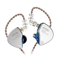CCA CA4 Dynamic Hybrid Dual Driver in-Ear Earphones Detachable Detachable Tangle-Free Cable Musicians in-Ear Earbuds Headphones for iPhone, iPad, Android (Without Mic, Blue)