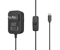 Yuconn Micro USB with On/Off Switch Main Wall Charger AC Adapter Power Supply 5V 3A for Raspberry Pi 3 Model B B+ & Bose SoundLink Color Mini 2 II (1 x Power Supply)