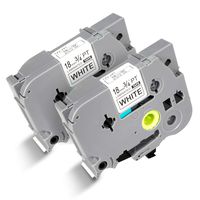 Ptouch Label Tape TZ TZe Laminated Cassette 18mm Black on White TZ241 TZe241 TZ-241 Compatible for Brother P-Touch Label Makers PT-D450 PT-E300 PT-1890C PT-D400AD,0.75-inch 8m(26.2ft), 2-Pack