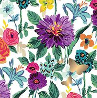 Cypress Home Brilliant Bouquet Foil Paper Cocktail Napkin, 20 count