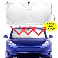 Auto Rover The Original Windshield Sunshade for Tesla Model-3 2018 2019 Custom Fit Sun Shade, Silver Serie，ODM