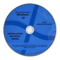 Windows 10 Pro & Home Install Reinstall Restore Upgrade Repair Recovery 64 bit x64 WNYPC (R) Full System Multipurpose Backup Utility Installation Repair CD Drive Disc DVD Disk