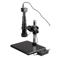 AmScope H800-5M Digital Monocular Inspection Microscope, 0.7X-5.0X Zoom Objective, 11X-80X Magnification, 4-1/8" Working Distance, Pillar Stand, 110V-240V, Includes 5MP Camera with Reduction Lens and Software
