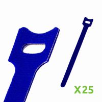 NavePoint 8 Inch Hook and Loop Reusable Strap Cable Cord Wire Ties 25 Pack Blue